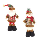 Maxbell Santa Claus Figurine Decoration Standing Long Legs for Xmas Holiday Birthday elderly model