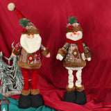 Maxbell Santa Claus Figurine Decoration Standing Long Legs for Xmas Holiday Birthday elderly model