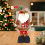 Maxbell Santa Claus Figurine Decoration Standing Long Legs for Xmas Holiday Birthday elderly model