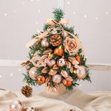 Maxbell Tabletop Christmas Tree with Lights Wooden Base for Desk Indoor Living Room