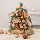 Maxbell Tabletop Christmas Tree with Lights Wooden Base for Desk Indoor Living Room