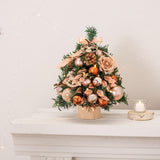 Maxbell Tabletop Christmas Tree with Lights Wooden Base for Desk Indoor Living Room
