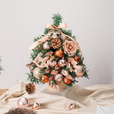 Maxbell Tabletop Christmas Tree with Lights Wooden Base for Desk Indoor Living Room