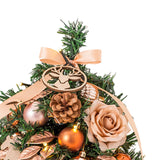 Maxbell Tabletop Christmas Tree with Lights Wooden Base for Desk Indoor Living Room