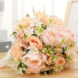 Maxbell Romantic Wedding Bridal Bouquet Multi Colors for Anniversary Church Wedding Pink