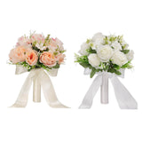 Maxbell Romantic Wedding Bridal Bouquet Multi Colors for Anniversary Church Wedding Pink