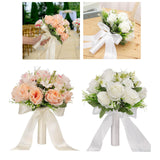 Maxbell Romantic Wedding Bridal Bouquet Multi Colors for Anniversary Church Wedding Pink