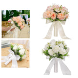 Maxbell Romantic Wedding Bridal Bouquet Multi Colors for Anniversary Church Wedding Pink