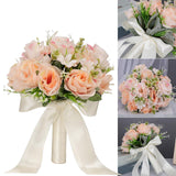 Maxbell Romantic Wedding Bridal Bouquet Multi Colors for Anniversary Church Wedding Pink