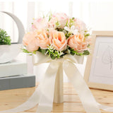 Maxbell Romantic Wedding Bridal Bouquet Multi Colors for Anniversary Church Wedding Pink