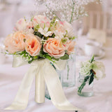 Maxbell Romantic Wedding Bridal Bouquet Multi Colors for Anniversary Church Wedding Pink