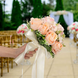 Maxbell Romantic Wedding Bridal Bouquet Multi Colors for Anniversary Church Wedding Pink