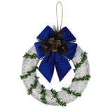 Maxbell 9.8inch Xmas Wreath Tabletop Centerpieces for Farmhouse Parties Fireplace Argent