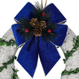 Maxbell 9.8inch Xmas Wreath Tabletop Centerpieces for Farmhouse Parties Fireplace Argent