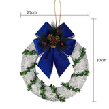 Maxbell 9.8inch Xmas Wreath Tabletop Centerpieces for Farmhouse Parties Fireplace Argent
