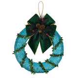 Maxbell 9.8inch Xmas Wreath Tabletop Centerpieces for Farmhouse Parties Fireplace Blue
