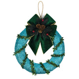 Maxbell 9.8inch Xmas Wreath Tabletop Centerpieces for Farmhouse Parties Fireplace Blue