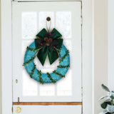 Maxbell 9.8inch Xmas Wreath Tabletop Centerpieces for Farmhouse Parties Fireplace Blue