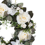 Maxbell 45cm Artificial Wreath Photography Props Garland for Living Room Home Door White