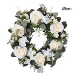 Maxbell 45cm Artificial Wreath Photography Props Garland for Living Room Home Door White
