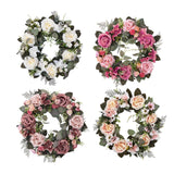 Maxbell 45cm Artificial Wreath Photography Props Garland for Living Room Home Door White