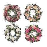 Maxbell 45cm Artificial Wreath Photography Props Garland for Living Room Home Door White