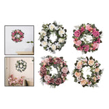 Maxbell 45cm Artificial Wreath Photography Props Garland for Living Room Home Door White