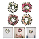 Maxbell 45cm Artificial Wreath Photography Props Garland for Living Room Home Door White