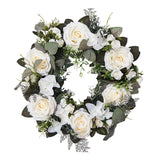 Maxbell 45cm Artificial Wreath Photography Props Garland for Living Room Home Door White