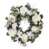 Maxbell 45cm Artificial Wreath Photography Props Garland for Living Room Home Door White