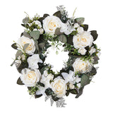 Maxbell 45cm Artificial Wreath Photography Props Garland for Living Room Home Door White