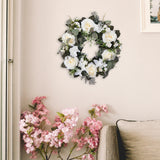 Maxbell 45cm Artificial Wreath Photography Props Garland for Living Room Home Door White