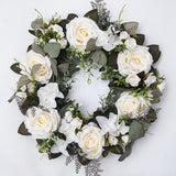 Maxbell 45cm Artificial Wreath Photography Props Garland for Living Room Home Door White