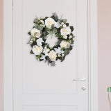 Maxbell 45cm Artificial Wreath Photography Props Garland for Living Room Home Door White