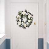 Maxbell 45cm Artificial Wreath Photography Props Garland for Living Room Home Door White