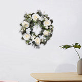 Maxbell 45cm Artificial Wreath Photography Props Garland for Living Room Home Door White