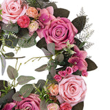 Maxbell 45cm Artificial Wreath Photography Props Garland for Living Room Home Door Pink