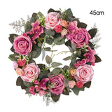 Maxbell 45cm Artificial Wreath Photography Props Garland for Living Room Home Door Pink