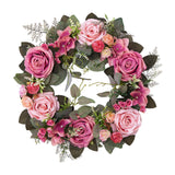 Maxbell 45cm Artificial Wreath Photography Props Garland for Living Room Home Door Pink