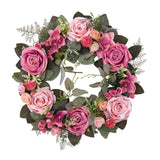Maxbell 45cm Artificial Wreath Photography Props Garland for Living Room Home Door Pink
