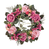 Maxbell 45cm Artificial Wreath Photography Props Garland for Living Room Home Door Pink