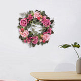 Maxbell 45cm Artificial Wreath Photography Props Garland for Living Room Home Door Pink
