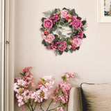 Maxbell 45cm Artificial Wreath Photography Props Garland for Living Room Home Door Pink