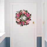 Maxbell 45cm Artificial Wreath Photography Props Garland for Living Room Home Door Pink