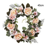 Maxbell 45cm Artificial Wreath Photography Props Garland for Living Room Home Door Yellow