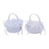 Maxbell Flower Girl Basket Decor Elegant Multipurpose for Bridesmaid Bride Ceremony Fuzz