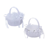 Maxbell Flower Girl Basket Decor Elegant Multipurpose for Bridesmaid Bride Ceremony Fuzz
