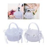 Maxbell Flower Girl Basket Decor Elegant Multipurpose for Bridesmaid Bride Ceremony Fuzz
