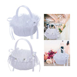 Maxbell Flower Girl Basket Decor Elegant Multipurpose for Bridesmaid Bride Ceremony Fuzz