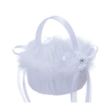 Maxbell Flower Girl Basket Decor Elegant Multipurpose for Bridesmaid Bride Ceremony Fuzz